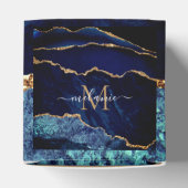 Monogram Naam Marine Blauw Goud Glitter Favoriet D Bedankdoosjes (Bovenkant)