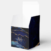 Monogram Naam Marine Blauw Goud Glitter Favoriet D Bedankdoosjes (Geopend)
