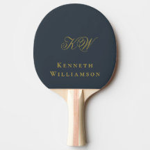 Monogram naam marineblauw goud minimalistisch here