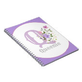 Monogram & naam met bloemen notitieboek (Rechterzijde)