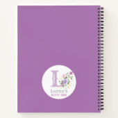 Monogram & Naam met Bloemen Notitieboek (Achterkant)