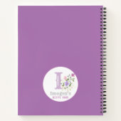 Monogram & naam met bloemen notitieboek (Achterkant)