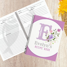 Monogram & Naam met Bloemen Recept Notitieboek