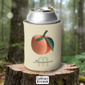 Monogram Naam Minimale moderne gehaakte perzik Blikjeskoeler