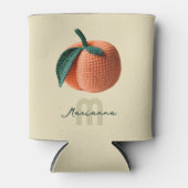 Monogram Naam Minimale moderne gehaakte perzik Blikjeskoeler (Voorkant)