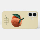 Monogram Naam Minimale moderne gehaakte perzik Case-Mate iPhone Case (Achterkant (horizontaal))