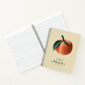 Monogram Naam Minimale moderne gehaakte perzik Notitieboek (Binnen)