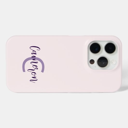 Monogram naam Minimalist Solid Blush Case-Mate iPhone Case (Achterkant (horizontaal))