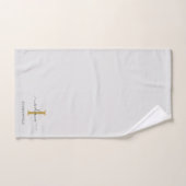Monogram Naam minimalistisch Gold Grey Script Bad Handdoek (Handdoek)