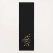 Monogram Naam Minimalistisch Zwart Goud Wit Elegan