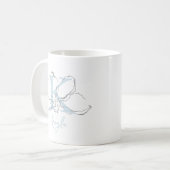 Monogram & Naam Minimalistische Moderne Bloemensch Koffiemok (Voorkant links)