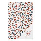 Monogram & Naam Modern Abstract Terrazzo Patroon M Mini Klembord (Achterkant)