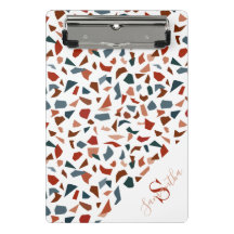 Monogram & Naam Modern Abstract Terrazzo Patroon M