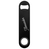 Monogram naam Modern Black Speed Flessenopener (Voorkant)