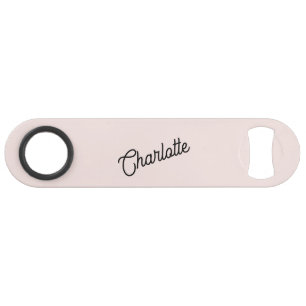 Monogram Naam Modern Blush Pink Speed Flessenopener