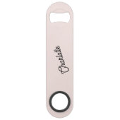 Monogram Naam Modern Blush Pink Speed Flessenopener (Voorkant)