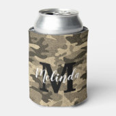 Monogram naam Modern Camouflage Glitter Party Blikjeskoeler (Blikje Voorkant)