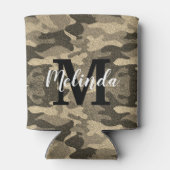 Monogram naam Modern Camouflage Glitter Party Blikjeskoeler (Achterkant)