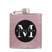 Monogram Naam Modern Elegant Marble Cute Chic Heupfles (Voorkant)