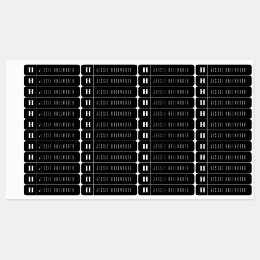 Monogram & naam Modern | IJzer-on kleding Labels (Vel)