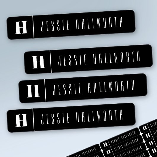 Monogram & naam Modern | IJzer-on kleding Labels