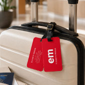 Monogram Naam Modern Minimaal Rode Bagage Label