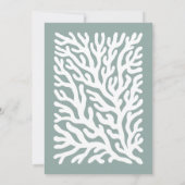 Monogram & naam Modern Minimal Nautical Coral Notitiekaartje (Achterkant)