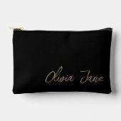 Monogram Naam Modern Minimalistisch Goud Zwart Etui (Voorkant)