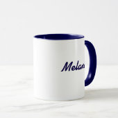 Monogram naam modern minimalistisch navy wit mok (Voorkant rechts)