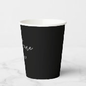 Monogram naam | Modern minimalistisch zwart Papieren Bekers (Links)