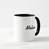 Monogram naam modern minimalistisch zwart wit mok (Voorkant rechts)