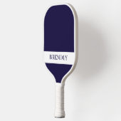 Monogram naam modern navyblauw wit pickleball paddle (Links)