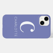 Monogram naam Modern Periwinkle Case-Mate iPhone Case (Achterkant (horizontaal))