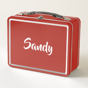 Monogram naam modern rood wit,