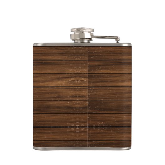 Monogram naam Modern Rustic Wood White Classy Heupfles (Achterkant)