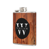 Monogram naam Modern Rustic Wood White Classy Heupfles (Links)