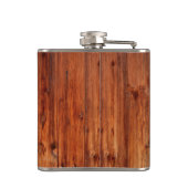 Monogram naam Modern Rustic Wood White Classy Heupfles (Achterkant)