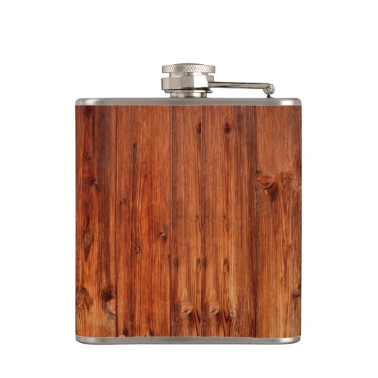 Monogram naam Modern Rustic Wood White Classy Heupfles (Achterkant)