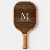 Monogram Naam Modern Rustic Wood White Cute Pickleball Paddle (Achterkant)