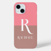 Monogram Naam Modern Stijlvol Case-Mate iPhone Case (Achterkant)