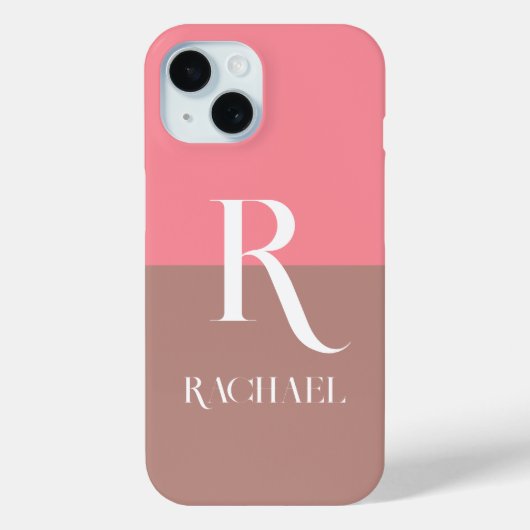 Monogram Naam Modern Stijlvol Case-Mate iPhone Case (Achterkant)