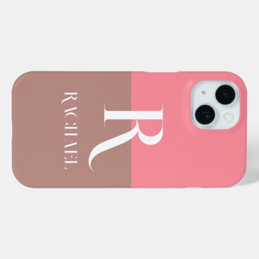 Monogram Naam Modern Stijlvol Case-Mate iPhone Case (Achterkant (horizontaal))