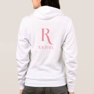 Monogram Naam Modern Stijlvol Roze Hoodie