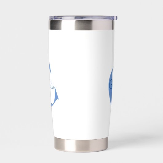 Monogram Naam Modern Typografie Geïsoleerde Drinkbeker (Links)