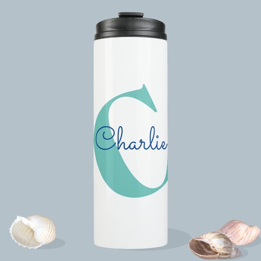 Monogram Naam Modern Typografie Thermosbeker