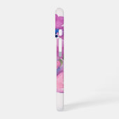Monogram Naam Modern Waterverf Roze Bloemig iPhone 16 Hoesje (Linkerkant)