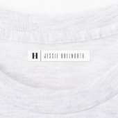 Monogram & Naam Modern | Zwart-wit Iron-on Labels (Aangebracht)