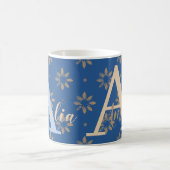 Monogram Naam Moderne Bloem Koffiemok (Center)