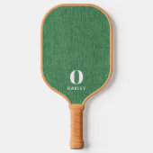 Monogram Naam || Moderne Lente Groen Denim Print Pickleball Paddle (Voorkant)