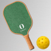 Monogram Naam || Moderne Lente Groen Denim Print Pickleball Paddle